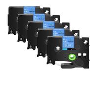 XGdEKA 5PK 12mm Black On White TZe-231 Label Tapes Works With TZE-241 335 TZ 631 Label Printers Compatible For H110 PT-1180(White on blue)