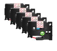 XGdEKA 5PK 12mm Black On White TZe-231 Label Tapes Works With TZE-241 335 TZ 631 Label Printers Compatible For H110 PT-1180(Red on clear)