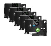 XGdEKA 5PK 12mm Black On White TZe-231 Label Tapes Works With TZE-241 335 TZ 631 Label Printers Compatible For H110 PT-1180(White on black)