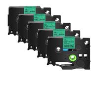 XGdEKA 5PK 12mm Black On White TZe-231 Label Tapes Works With TZE-241 335 TZ 631 Label Printers Compatible For H110 PT-1180(Black on green)