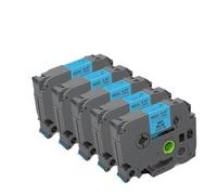XGdEKA 5PK 12mm Satin Ribbon Tapes Compatible With PT D215e Labeler Navy TZe RN34(Black on Sky Blue)