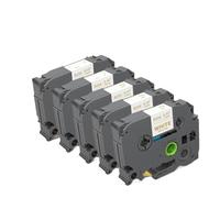 XGdEKA 5PK 12mm Satin Ribbon Tapes Compatible With PT D215e Labeler Navy TZe RN34(Gold on White)