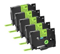 XGdEKA 6-24mm Fluorescent Laminated Label Tape 5/10PK Compatible For TZE B31 C31 D31 Works With PT-D600 400AD 450 P900W Label Printer(5PK Fluo yellow)