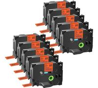 XGdEKA 6-24mm Fluorescent Laminated Label Tape 5/10PK Compatible For TZE B31 C31 D31 Works With PT-D600 400AD 450 P900W Label Printer(10P Fluo orange)