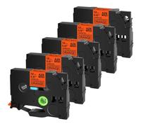 XGdEKA 6-24mm Fluorescent Laminated Label Tape 5/10PK Compatible For TZE B31 C31 D31 Works With PT-D600 400AD 450 P900W Label Printer(5PK Fluo orange)