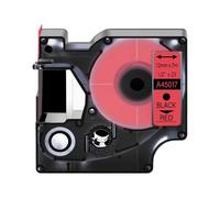 XGdEKA 6 9 12 19 24mm Compatible Label Tape For Label Manager 100 150 200 250 Printers Works With D1 45010 45021 Ribbon(Black on Red)