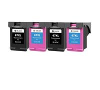 XGdEKA 67XL Ink Cartridge Replacement Compatible With 67 67XL For Deskjet 2723 2752 1225 6020 6052 6055 6420 6452 4152 4140 4155 Printers(2Pack BK 2Pack Color)
