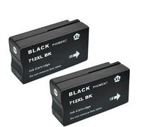XGdEKA 712 712XL Ink Cartridge Replacement With Stable Chip Compatible For DesignJet T230 T210 T250 T630 T650 Printers(2PCS Black)