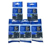 XGdEKA Black Label Tape White Print Compatible With 12mm TZE 335 Standard Laminated Labeling For Label Printers(5Pcs AZE-335)