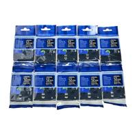 XGdEKA Black Label Tape White Print Compatible With 12mm TZE 335 Standard Laminated Labeling For Label Printers(10Pcs AZE-335)