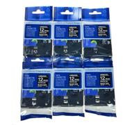 XGdEKA Black Label Tape White Print Compatible With 12mm TZE 335 Standard Laminated Labeling For Label Printers(6Pcs AZE-335)