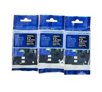 XGdEKA Black Label Tape White Print Compatible With 12mm TZE 335 Standard Laminated Labeling For Label Printers(3Pcs AZE-335)