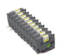 XGdEKA Compatible Identification Yellow Band TZ 10pk 12mm TZFX631 Flexible Label Tape Works With Label Maker TZ-FX631