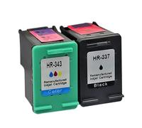 XGdEKA Compatible Ink Cartridge Kit For 343 337 Works With Photosmart 2575 8050 C4180 D5160 Deskjet 6940 D416 Printers(1set)