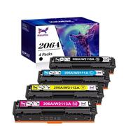 XGdEKA Compatible Toner 206A W2110A 4PK For Color Pro MFP M283cdw M282 M255dw Printers No Chip