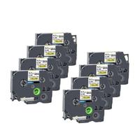 XGdEKA Heat Shrink Tube Printer Ribbon HSe Tape 8PK 10PK 15PK HSe231 HSe211 HSe221 Compatible With E500 E550W Printer(8PK Black on Yellow)