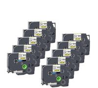 XGdEKA Heat Shrink Tube Printer Ribbon HSe Tape 8PK 10PK 15PK HSe231 HSe211 HSe221 Compatible With E500 E550W Printer(10PK Black on Yellow)