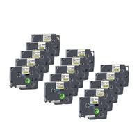 XGdEKA Heat Shrink Tube Printer Ribbon HSe Tape 8PK 10PK 15PK HSe231 HSe211 HSe221 Compatible With E500 E550W Printer(15PK Black on Yellow)