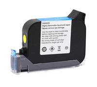 XGdEKA JS10 JS10M Eco Solvent Ink Cartridge Compatible With Thermal Handheld Printer 12. 7mm Expiry Date Inkjet Coder 600DPI Portable Printing(JS10-Yellow)
