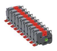 XGdEKA Label Tape 2 5 10PK TZe241 Compatible With Tze Tze-241 18mm Black On White Printer Ribbon For Label Maker(10PK Black on Red)