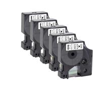 XGdEKA Label Tape 5 10Pcs D1 45013 45018 45010 12mm Black On White Yellow Compatible With LabelManager 160 280(5PK Black on White)
