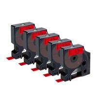 XGdEKA Label Tape Roll Black On White 12mm Replacement For D1 Compatible With LM160 45013 D210 5PK 10PK 280(Black on Red)