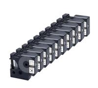 XGdEKA Nylon Label Tape 19mm 3PK To 10PK 18489 Black On White Compatible With 5200 4200(10PK)