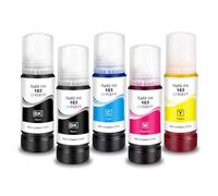XGdEKA Refill Dye Ink T103 103 104 Compatible With Eco Tank Printers L1110 L3100 L3110 L3111 L3116 L3150 L3151 L3156 L3160 5190 Desktop Printer Models(5pcs)