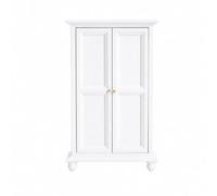 Xgdsnly 1:12 Scale Miniature Wooden Closet Traditional Dollhouse Wardrobe with Hinged Doors Space-Conscious Mini Armoire with Double Doors for DIY Crafters, White