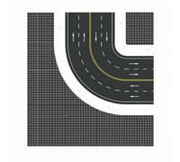 Xgdsnly 1 Piece PVC City Road Miniature Model Base Board Flat Foundation Plate for Diorama Display with Markings Arrows Suitable for Architectural Projects, Road 4