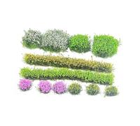 Xgdsnly 12 Pieces Miniature Artificial Grass Tufts Flower Group Vegetation Decor Micro Fiber Nylon Suitable for Model Railroading Scenery, Style D