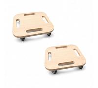 Xgdsnly 2 Pieces Wooden Sliding Discs with Wheels Wheeled Sliding Exercise Disc Discs Joint Friendly Fitness Sliders for Pilates Practitioners