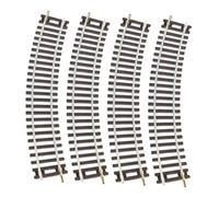 Xgdsnly 4 Pieces Model Train Track HO Scale Railroad Track Curved Terminal DIY Track Railway Accessories PP Alloy Material Suitable for Kids Educational Games, 19.5cmx3cm