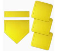 Xgdsnly 5 Pieces Rubber Throw down Bases Easy to Use Baseball Base Set Weather-Resistant Base Set with Home Plate for Coaches, Teachers, Backyard Games, Yellow