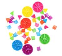 Xgdsnly 84-piece Math Fraction Game Pieces As Teaching Material And Accessories for Board Games, Cakes for Explaining Fractions at Home, Multi-Color, 42Pcs