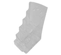 Xgdsnly Acrylic Brochure Holder, Business Cards, Flyer Booklet Display Stand, Desktop Or Wall Mount for Hotel, Reception Meeting at, A6 4 Tiers