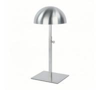 Xgdsnly Adjustable Hat Stand Adjustable Hat , Half-round Head, Brushed Silver, Square Tube Square Base, Large Head Circumference, Adjustable Height, EVA Anti-slip Pad, Detachable