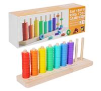 Xgdsnly Arithmetic Learning Frame Wooden Stackable Counting Toy With Sorting Board Early Math Tool For Hand Eye Coordination And Color Sorting suitable for preschool activities classroom centers
