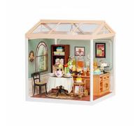 Xgdsnly Block Coffee Shop Miniature Kit Dollhouse Room Box Diorama Set With Interlocking Modular Design Pvc Materials With Realistic Accessories suitable for, Afternoon Tearoof D