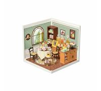 Xgdsnly Block Coffee Shop Miniature Kit Dollhouse Room Box Diorama Set With Interlocking Modular Design Pvc Materials With Realistic Accessories suitable for, Afternoon Tea