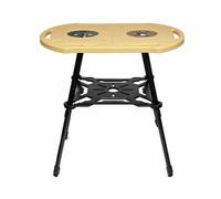 Xgdsnly Camping Table with Storage Bag Folding Picnic Table with Shelf Furniture for Outdoor Cooking, Khaki, Ethnic Style