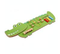 Xgdsnly Children Learning Game Wooden Wall Activity Board Early Learning Toy With Shape Color Counting And Fine Motor Challenges Wooden Construction Suitable, Crocodile-themed Wall Game