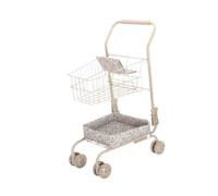 Xgdsnly Children's Toy Trolley Handcart for Shopping, Miniature Simulation, Foldable Metal, Organization Function, Early Learning, Suitable for Birthdays, Flower Basket