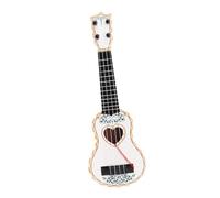 Xgdsnly Children's Ukulele Guitar Musical Toy with Four Sturdy Strings for Learning Rhythm And Sound for Preschoolers, for Birthdays And Music, White