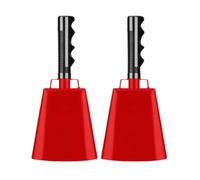 Xgdsnly Cowbell with Handle Super Loud Hand-Held Cowbell Portable Cheering Bell with Grip for Sports Fans, Cheerleaders, Athletic Events, Pep Gatherings, Red