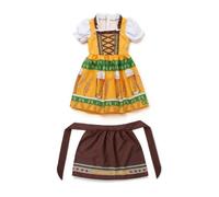 Xgdsnly Dirndl Dress with Apron Traditional Bavarian Costume Dress Airy Dirndl for Cosplay, Stage Performances, Wheat Sheaf Female, M