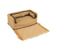 Xgdsnly Dollhouse Miniature Sofa Miniature Furniture Model Dollhouse Accessories Realistic Ornament Made with Arts And Crafts, brown