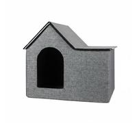 Xgdsnly Foldable Pet House textile Covered Foldable Cat House Arched Entrance Cat Shelter for Cats, Dogs, Gray, Large