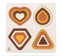 Xgdsnly Geometric Matching Puzzle Hand Eye Coordination Wooden Shape Sorter Smooth Edges Learning Toy for Early Education, Malard Shape 3D Puzzle A