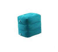 Xgdsnly Inflatable Footrest Pillow Leg Rest Stool Cushion Lightweight with Built Press Pump and Valve PVC Flocking Material Adjustable Height for Airplane, Peacock Blue, Regular 3-Layer Adj